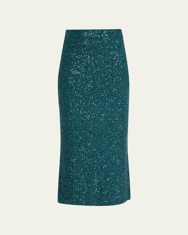 Cashmere Sequin Midi Skirt